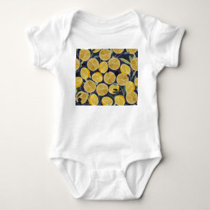 Lemon, olive branch, seamless vintage. baby bodysuit
