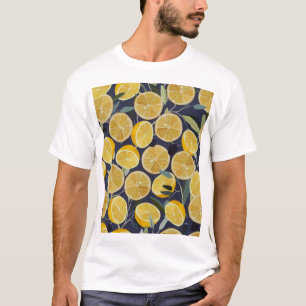 Lemon, olive branch, seamless vintage. T-Shirt