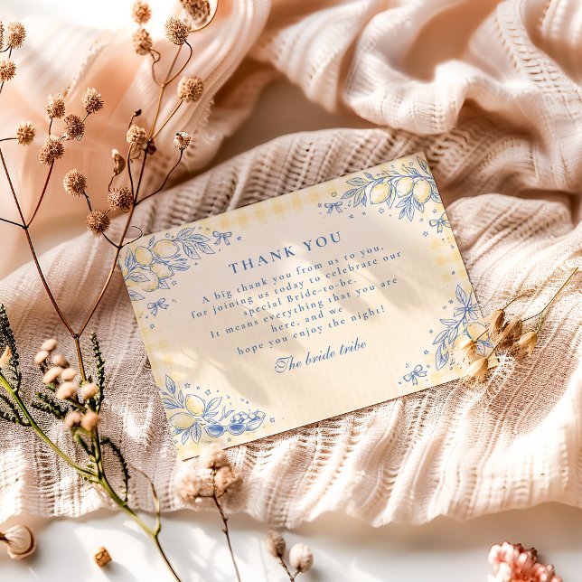 Lemon Olive Ciao Miss Bridal Shower Thank You Card (Creator Uploaded)