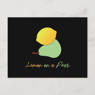 Lemon on a pear. Funny Punny puns. Fruit lovers Postcard