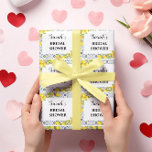 Lemon on Blue Tiles Bridal Shower Wrapping Paper<br><div class="desc">Personalised bridal shower wrapping paper.</div>