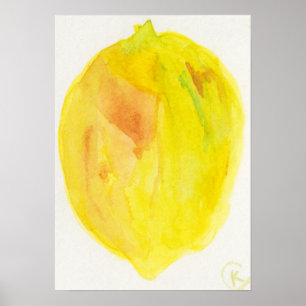 Lemon on White Poster
