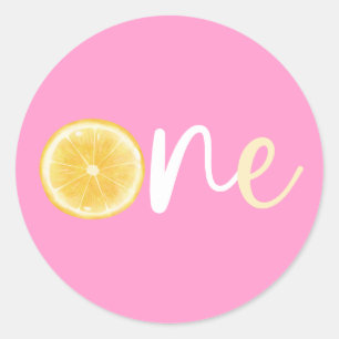 Lemon One Birthday Classic Round Sticker