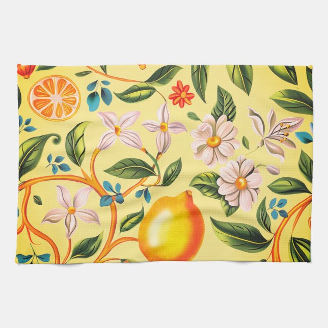 Lemon & Orange Blossom Tea Towel (Horizontal)