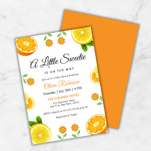 Lemon Orange Citrus Botanical Baby Shower Invitation