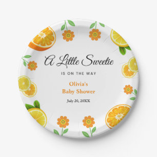 Lemon Orange Citrus Botanical Baby Shower  Paper Plate