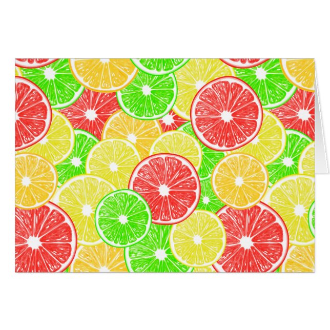 Lemon, orange, grapefruit and lime slices pattern (Front Horizontal)