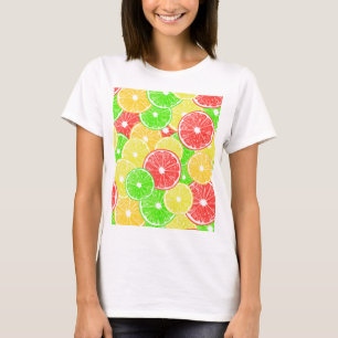 Lemon, orange, grapefruit and lime slices pattern T-Shirt