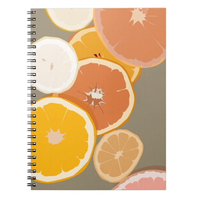 Lemon Orange Grapefruit Citrus Art Notebook (Front)