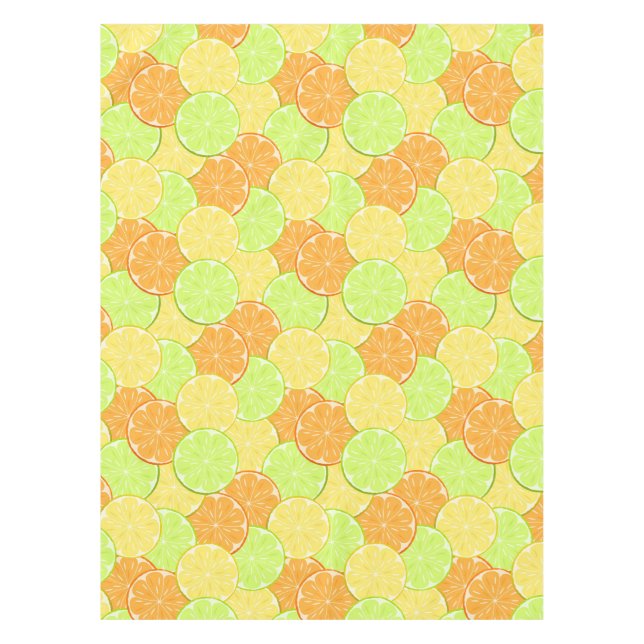 lemon orange lime fruit citrus orange green yellow tablecloth (Front)