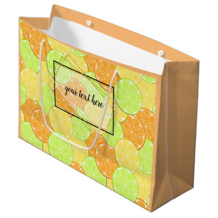 Lemon orange lime fruit pieces personalised fruit large gift bag