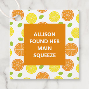 Lemon & Orange Wedding Bridal Shower Main Squeeze Favour Tags