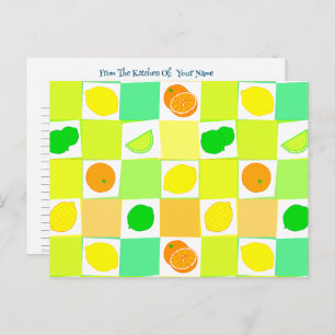Lemon Oranges Limes Citrus Editable Recipe Cards