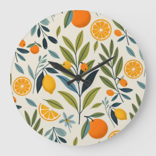Lemon Orchard Dream Large Clock