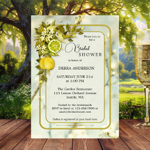 Lemon Orchard Watercolor Bridal Shower Invitation