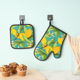 Lemon Oven Mitt & Pot Holder Set