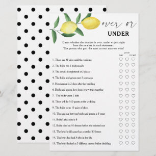 Lemon - Over or under bridal shower game