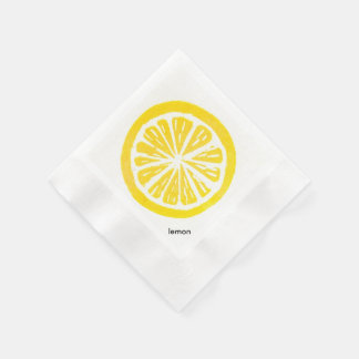Lemon Paper Cocktail Napkins