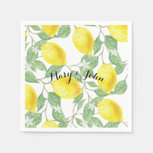 Lemon paper napkins With custom personalise name