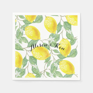 Lemon paper napkins With custom personalise name
