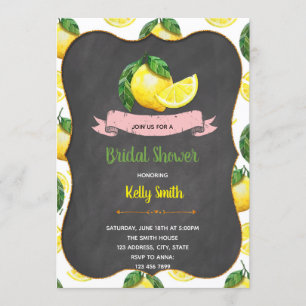Lemon party bridal shower invitation