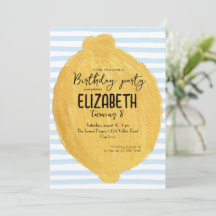 Lemon Party Invite for Kids Birthday