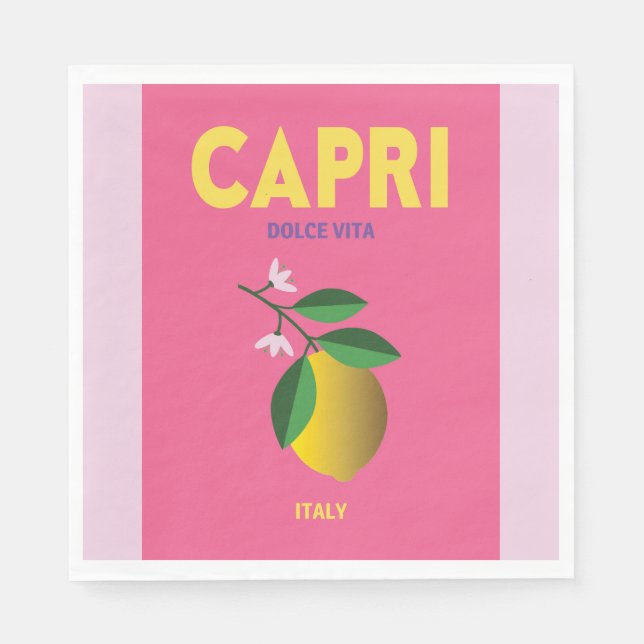 Lemon Party Napkins Capri Italy (Front)