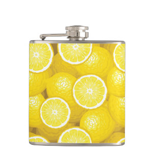 Lemon Pattern 2 Hip Flask