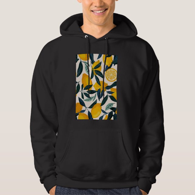 Lemon Pattern Art Minimalist Fruit 1 Hoodie (Front)