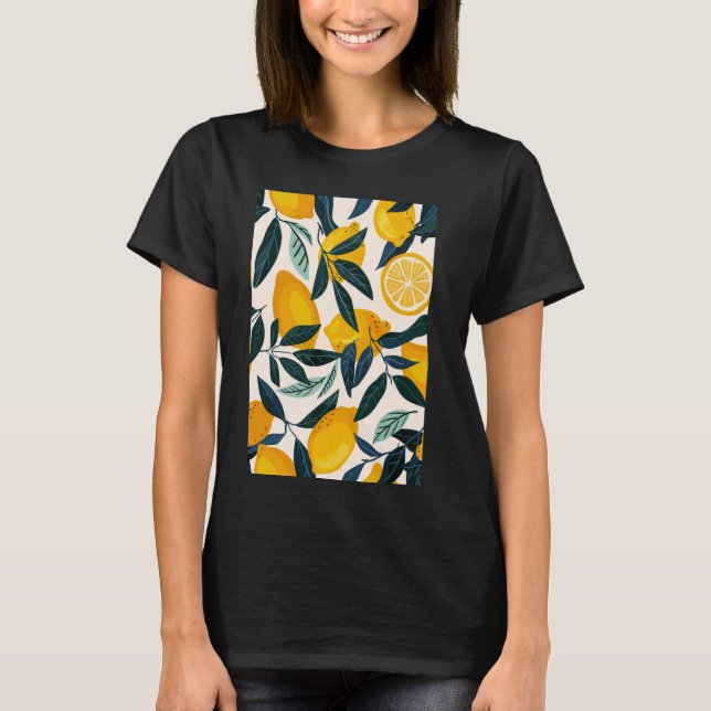 Lemon Pattern Art Minimalist Fruit 1 T-Shirt (Front)