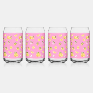 Lemon Pattern Can Glass
