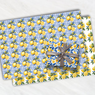 Lemon Pattern Citrus Fruit Tropical Summer Wrapping Paper Sheet