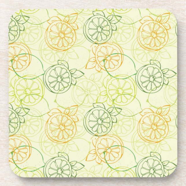 Lemon Pattern Coaster (Front)