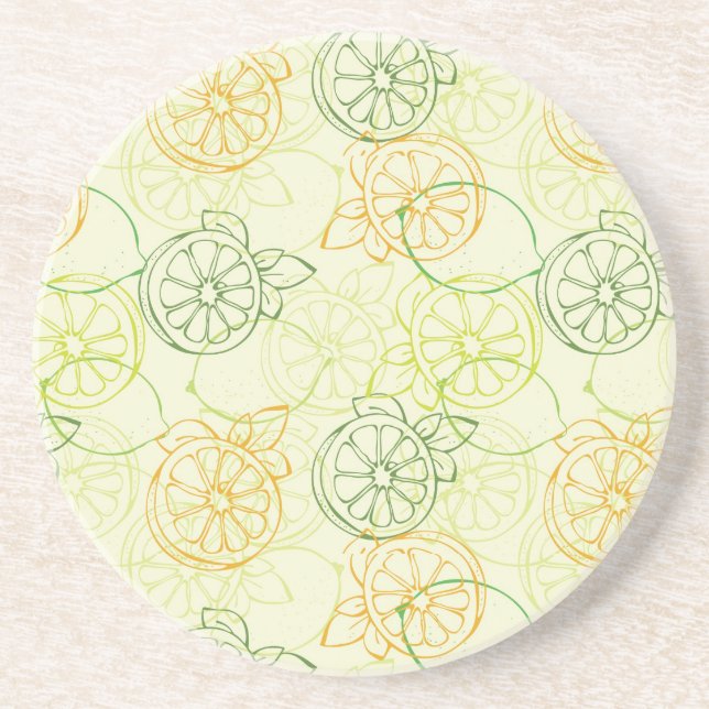 Lemon Pattern Coaster (Front)