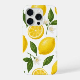 Lemon Pattern Design   Fresh Citrus Summer Print  iPhone 15 Pro Case