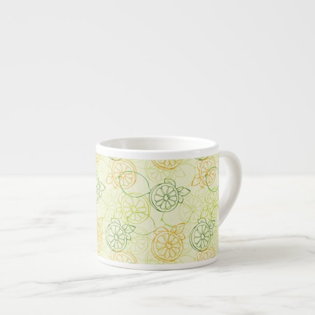 Lemon Pattern Espresso Cup (Front Right)