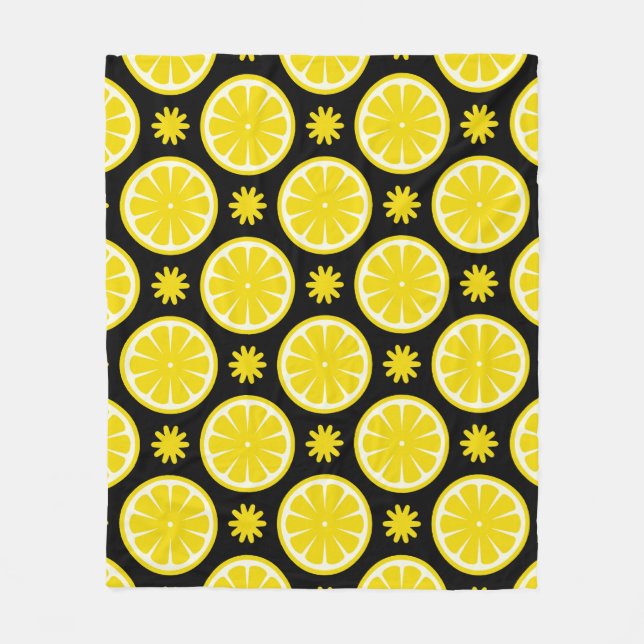 Lemon Pattern Fleece Blanket (Front)
