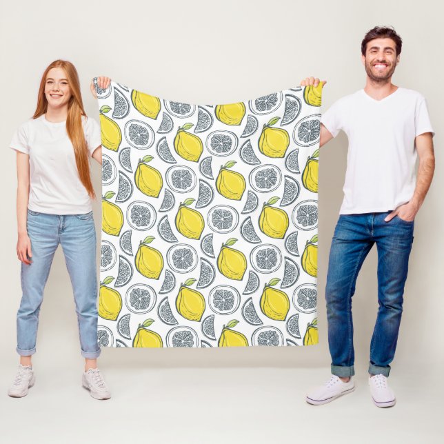 Lemon Pattern fleece blankets (In Situ)