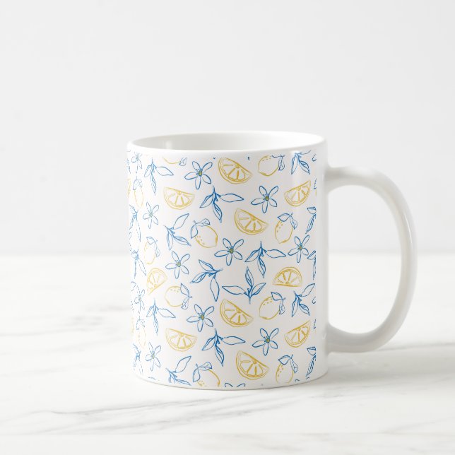 Lemon Pattern Hand Drawn - Coffee Mug (Right)