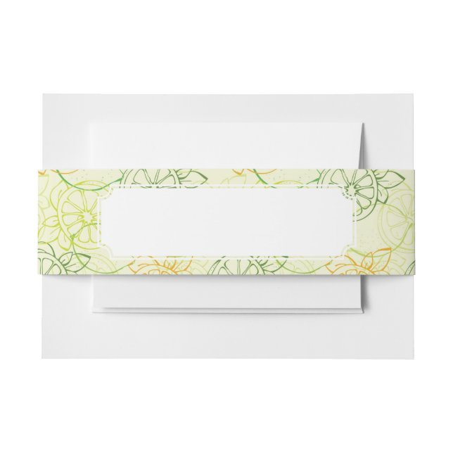 Lemon Pattern Invitation Belly Band (Front Example)