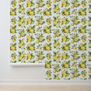 Lemon Pattern, Lemon Flowers, Leaves, Citrus Wallpaper