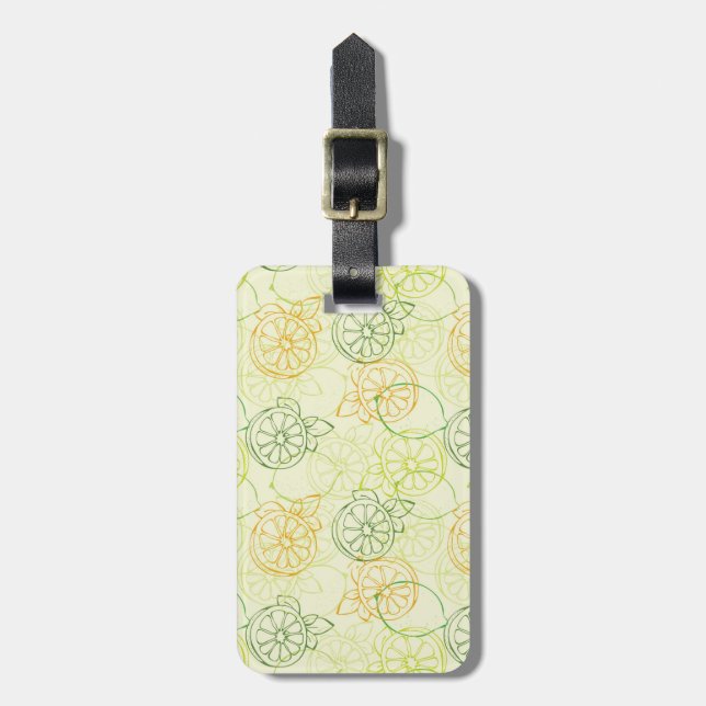 Lemon Pattern Luggage Tag (Front Vertical)