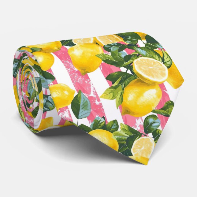 Lemon Pattern Men's Necktie  (Rolled)