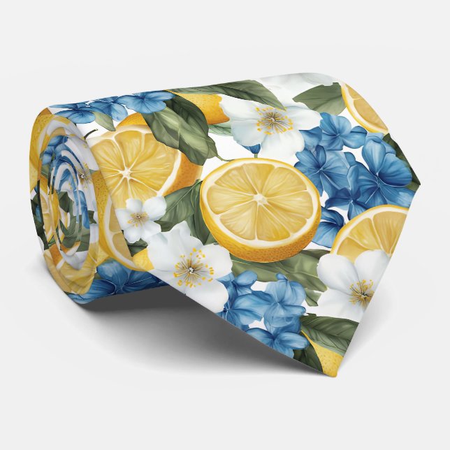 Lemon Pattern Men's Necktie  (Rolled)