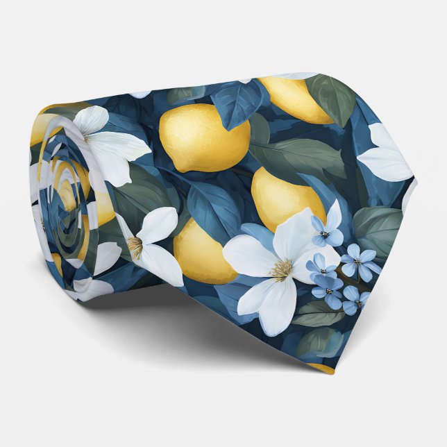 Lemon Pattern Men's Necktie  (Rolled)
