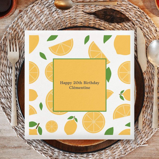 Lemon Pattern  Napkin (Lemon Pattern Napkins)