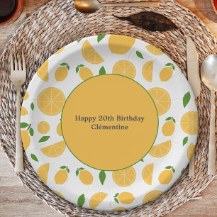 Lemon Pattern Paper Plate