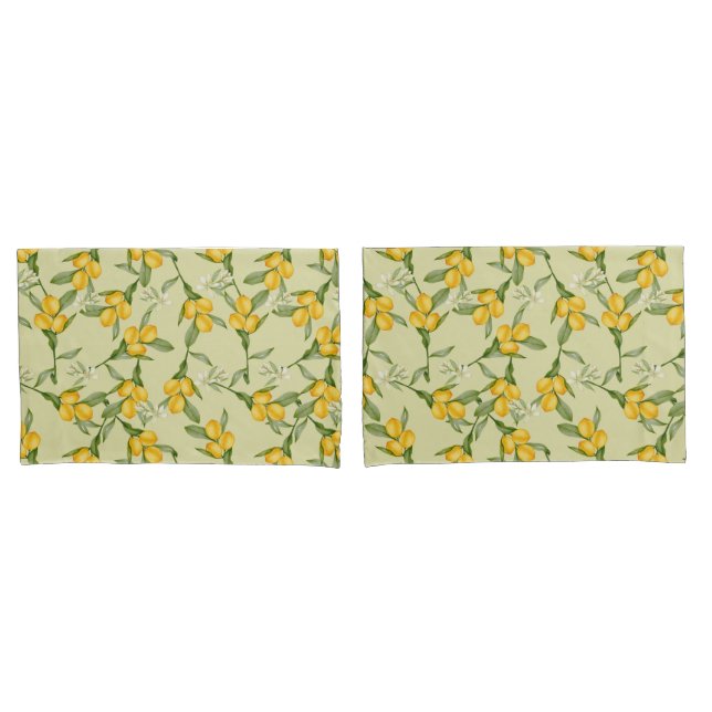 Lemon Pattern Pillow Case (Front-Set)