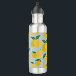 Lemon Pattern Retro Fruit Yellow On Green 710 Ml Water Bottle<br><div class="desc">Retro Fruit Print - Lemon Pattern – Yellow on Green.</div>