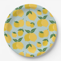 Lemon Pattern Retro Fruit Yellow On Green